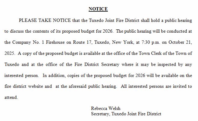 Public Hearing - 7:30 p.m. on October 21, 2025